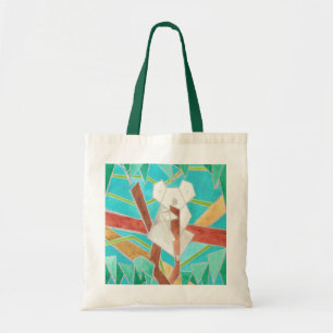 Bolsa Tote Coala na Árvore Arte Abstrata Original