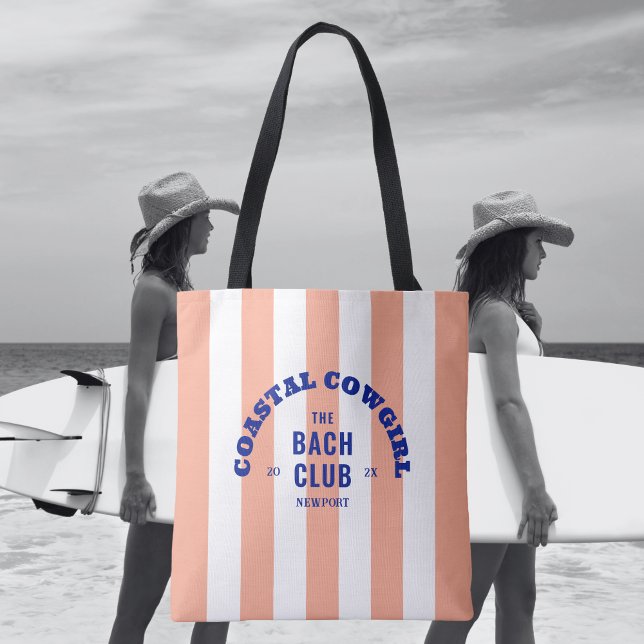 Bolsa Tote Coastal Cowgirl O Clube de Bach Pink Cabana Listra (Criador carregado)