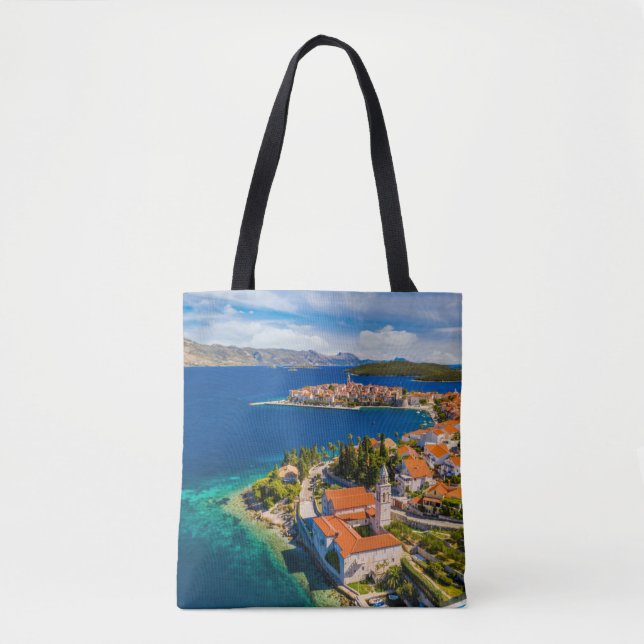 Bolsa Tote Coastline | Korcula Town, Korcula Island, Croácia (Frente)