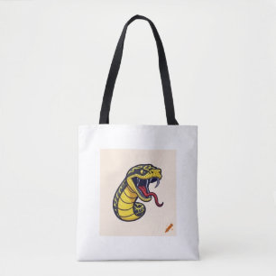 Bolsa Tote "Cobra de Mamba Amarelo e Preto Bordado: Fierce De