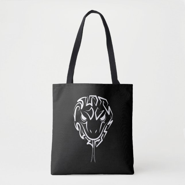 Bolsa Tote Cobra de Tribal Negro e Branco (Frente)