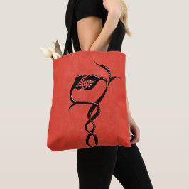 Bolsa Tote Cobras Góticos Vermelho E Preto