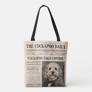 Bolsa Tote Cockapoo Jornal Antigo