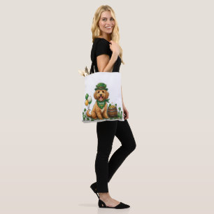 Bolsa Tote Cockapoo Sortudo Dia de São Patrício