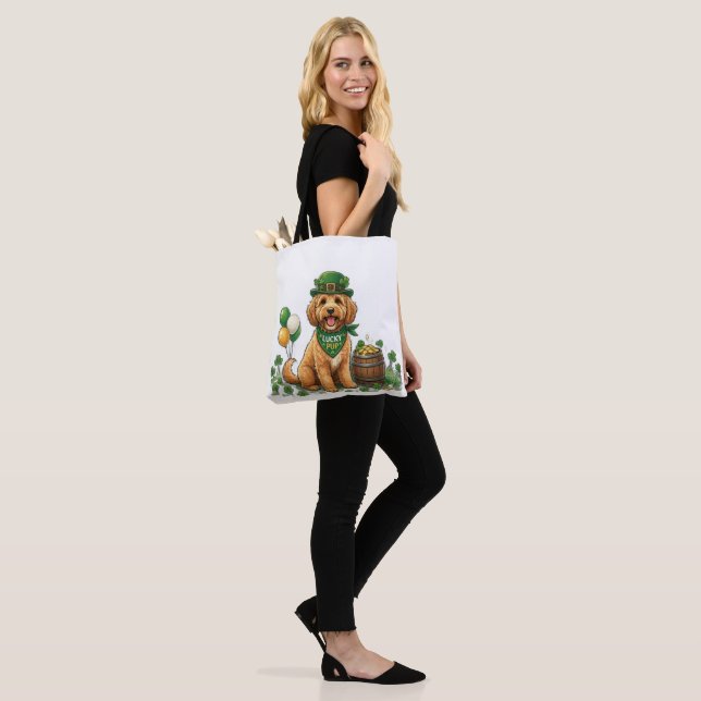 Bolsa Tote Cockapoo Sortudo Dia de São Patrício (No(a) Modelo)