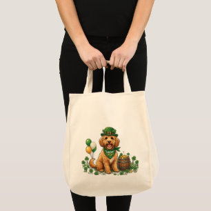 Bolsa Tote Cockapoo Sortudo Dia de São Patrício