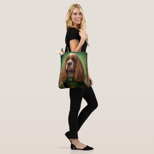 Bolsa Tote Cocker Spaniel Dog in St. Patrick's Day Dress (No(a) Modelo)
