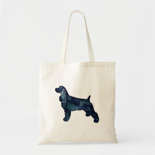 Bolsa Tote Cocker Spaniel Dog Silhouter Black Watercolor