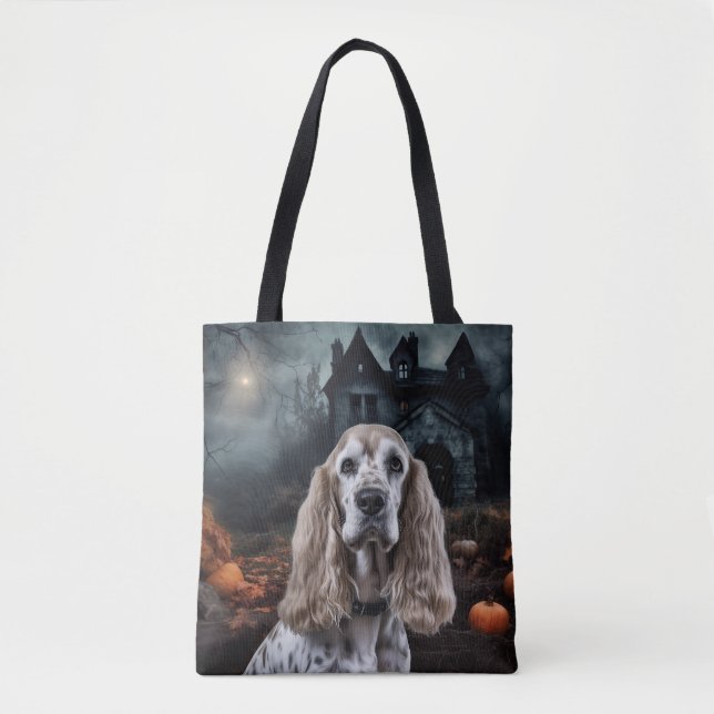 Bolsa Tote Cocker Spaniel Halloween Scary (Frente)