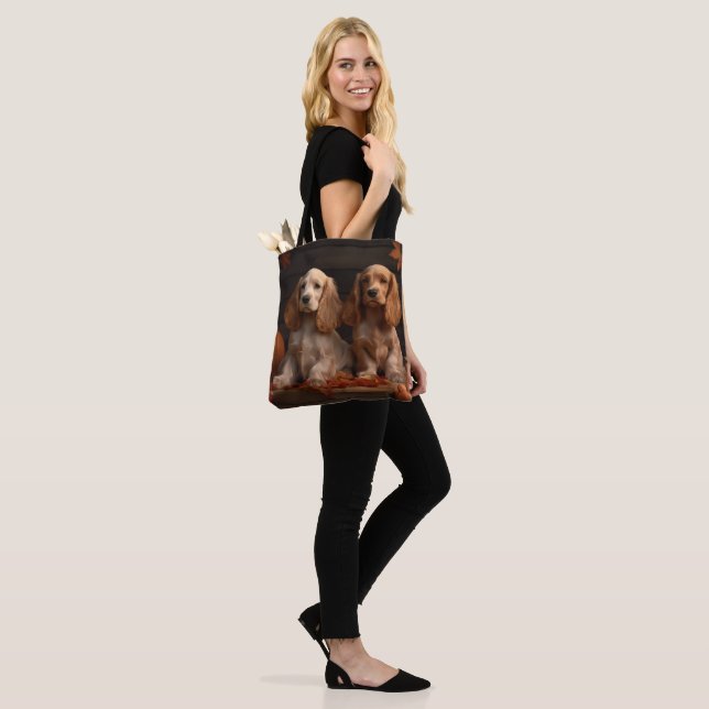 Bolsa Tote Cocker Spaniel Puppy Autumn Delight Pumpkin (No(a) Modelo)