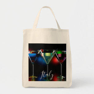 Bolsa Tote Cocktails diferentes em óculos de martini com luze