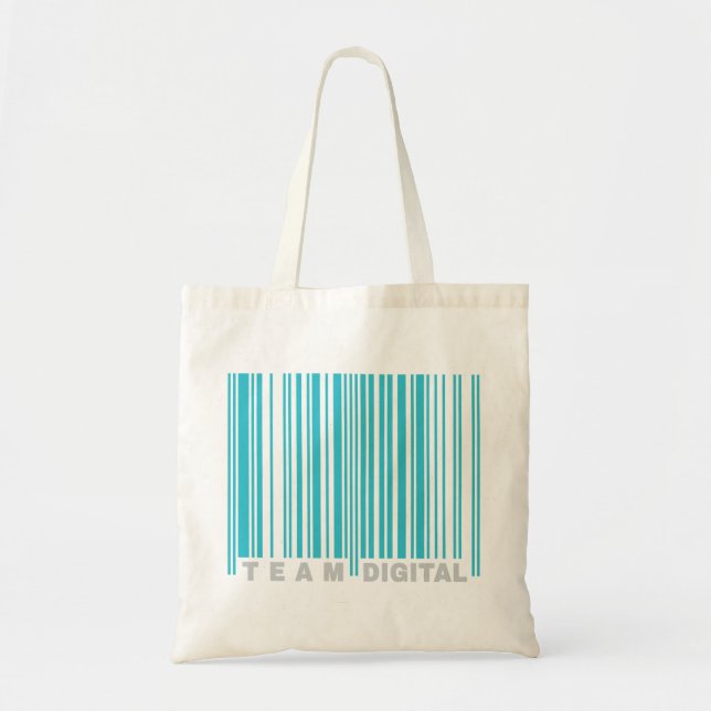 Bolsa Tote Código de barras digital de equipe para nerd (Frente)