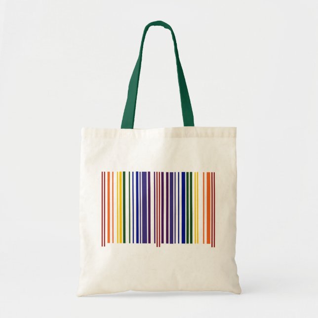 Bolsa Tote Código de Barras do Arco-Íris Duplo (Frente)