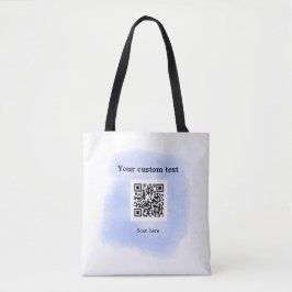 Bolsa Tote código de verificação QR de cor aquática azul adic