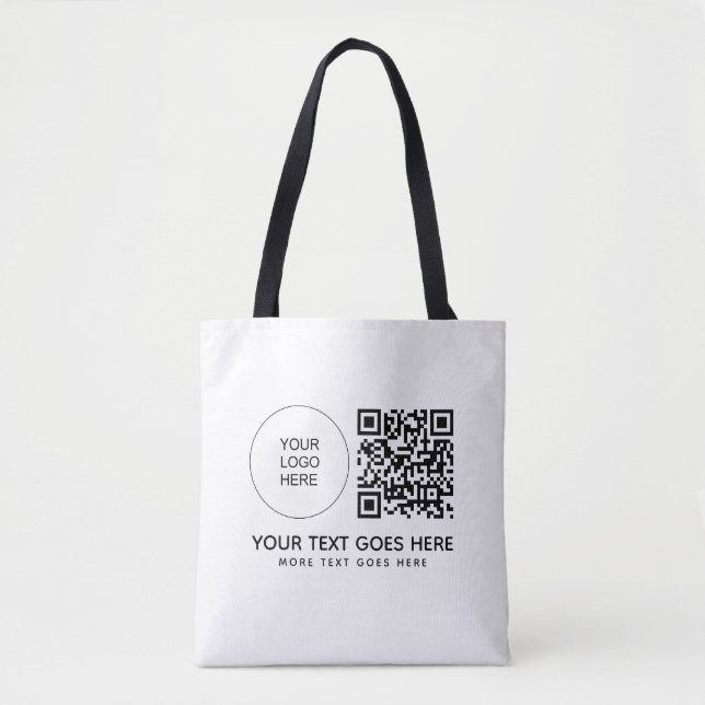 Bolsa Tote Código QR de Impressão frente e verso duplo Ombro  (Frente)