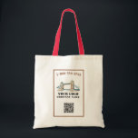 Bolsa Tote Código QR do logotipo da sua empresa<br><div class="desc">Clássico e Simples — o logotipo da sua empresa e o código QR mais o número de telefone (ou seu texto) nesta bolsa de tote. Você também pode combinar a cor do texto, borda e QR com as cores de sua empresa e selecionar uma das várias cores de identificador. Quaisquer...</div>