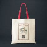 Bolsa Tote Código QR do logotipo da sua empresa<br><div class="desc">Clássico e Simples — o logotipo da sua empresa e o código QR mais o número de telefone (ou seu texto) nesta bolsa de tote. Você também pode combinar a cor do texto, borda e QR com as cores de sua empresa e selecionar uma das várias cores de identificador. Quaisquer...</div>