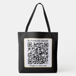 Bolsa Tote Código QR editável digitalizável + nome da sua emp