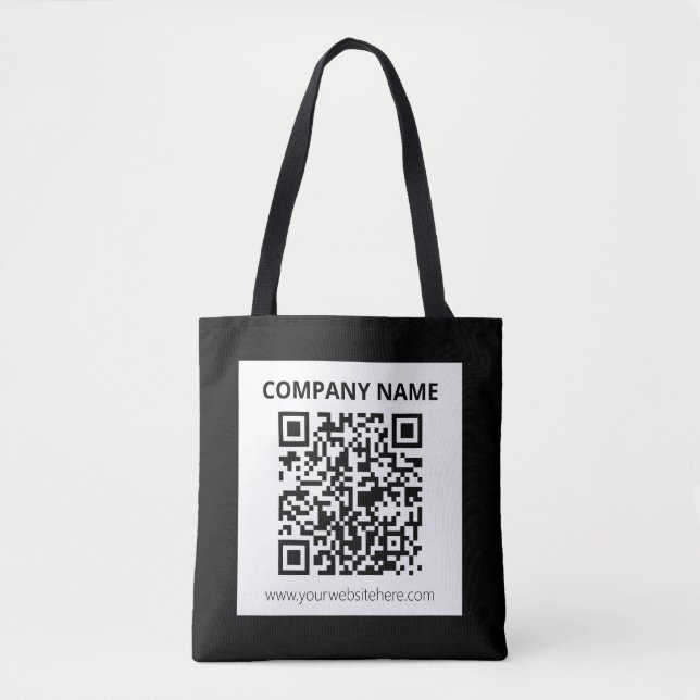Bolsa Tote Código QR editável e Design personalizável simples (Frente)