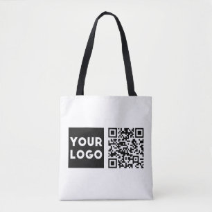 Bolsa Tote Código QR editável e logotipo ou imagem da sua emp