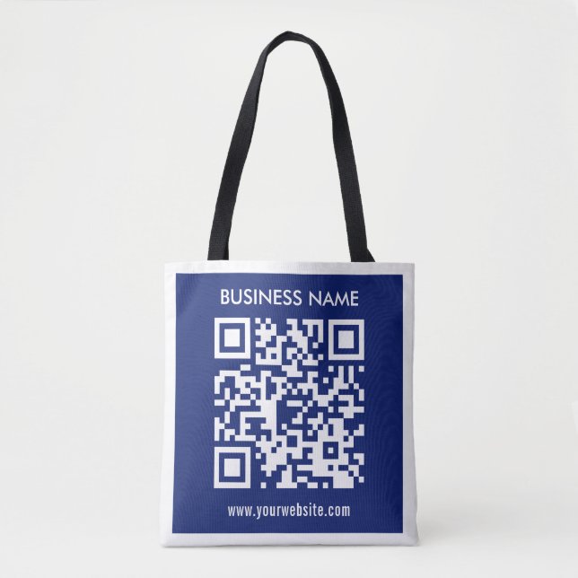 Bolsa Tote Código QR editável (gerado instantaneamente) | Azu (Frente)