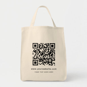 Bolsa Tote Código QR Endereço do site Carregue seu Modelo de 