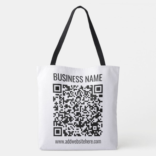 Bolsa Tote Código QR instantâneo (digite o URL do seu site pa (Verso)