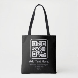 Bolsa Tote Código QR Modern Escaneável | Preto Branco e Cinza