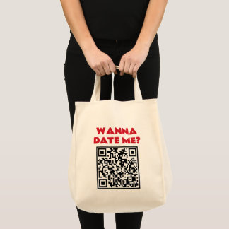 Bolsa Tote Código QR Personalizado – Quer Namorar/Casar Comig