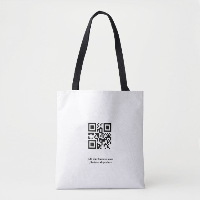 Bolsa Tote Código QR personalizado simples adicione seu nome  (Frente)
