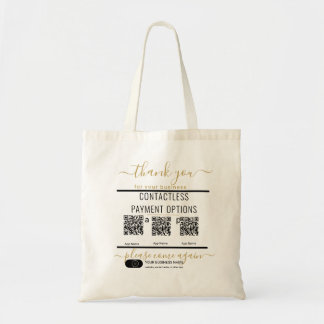 Bolsa Tote Códigos QR e Logotipo 3 Aplicativos de Pagamento P