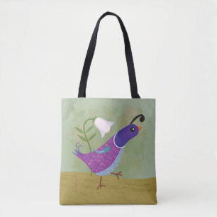 Bolsa Tote Codorniz roxas da dança com lírio