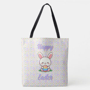 Bolsa Tote Coelhinho bonito de primavera/Páscoa com ovo