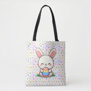 Bolsa Tote Coelhinho bonito de primavera/Páscoa com ovo