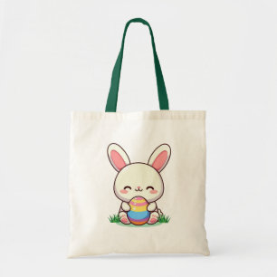 Bolsa Tote Coelhinho bonito de primavera/Páscoa com ovo