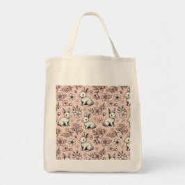 Bolsa Tote Coelhinho Bonito e Flor de Cereja