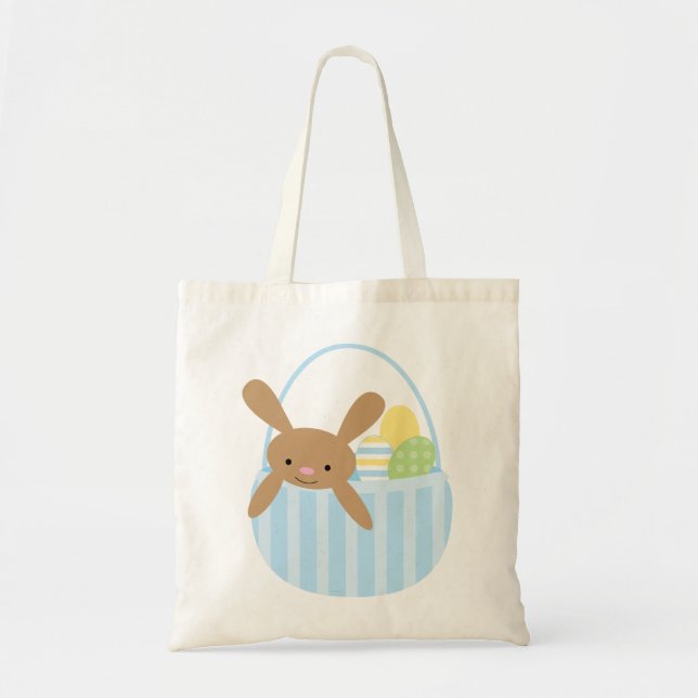 Bolsa Tote Coelhinho da Páscoa em uma cesta (Frente)