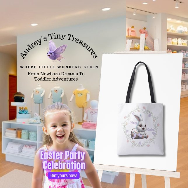 Bolsa Tote Coelhinho de Páscoa com Saco de Ovos (Criador carregado)