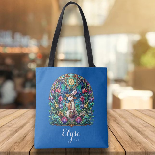 Bolsa Tote Coelhinho de Vidro Baleado Azul (Criador carregado)