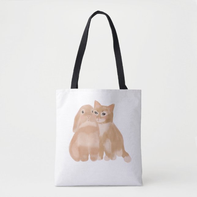 Bolsa Tote coelhinho e gato! (Frente)