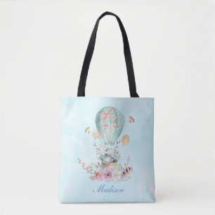 Bolsa Tote Coelhinho Whimsical Andando num Balão de Ar Quente