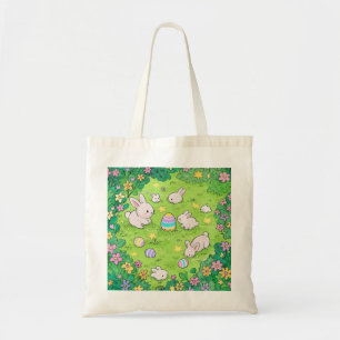 Bolsa Tote Coelhinhos Coloridos da Páscoa