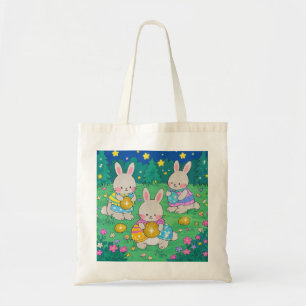 Bolsa Tote Coelhinhos de Páscoa com Ovos de Páscoa