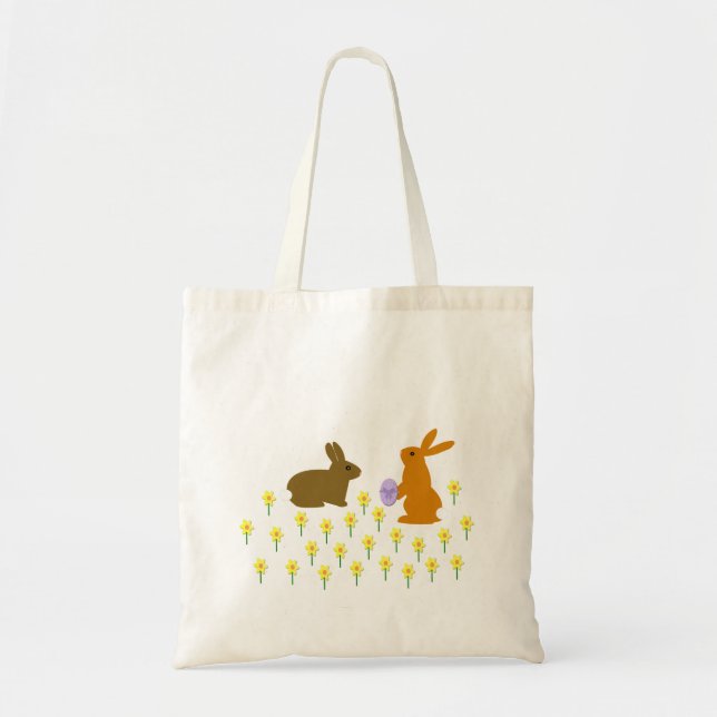 Bolsa Tote Coelhinhos de Páscoa e Daffodils Tote Bag (Frente)