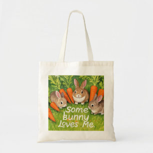 Bolsa Tote Coelhinhos e Cenouras de Páscoa