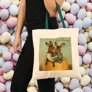 Bolsa Tote Coelhinhos em um Ovo de Ouro, Páscoa Vitoriana Vin