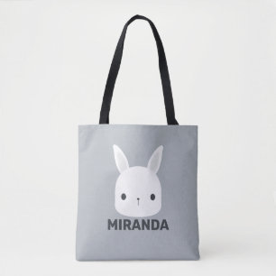 Bolsa Tote Coelho Bonito com Nome Personalizado