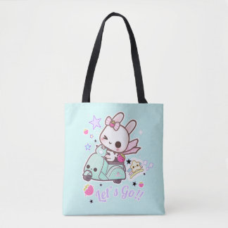 Bolsa Tote Coelho bonito com patinete do kawai