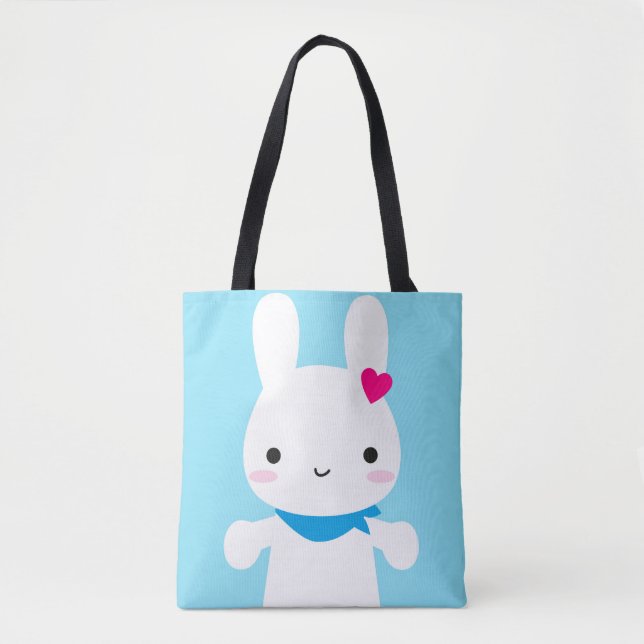 Bolsa Tote Coelho bonito super e panda de Kawaii (Frente)