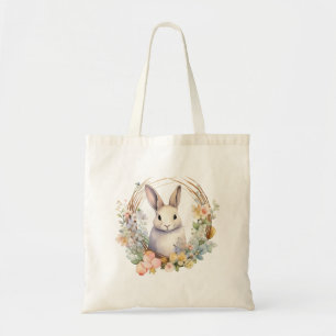 Bolsa Tote Coelho Bronzeado Claro com Flores de Mola